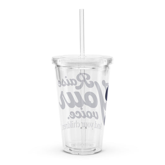 Clear plastic tumbler