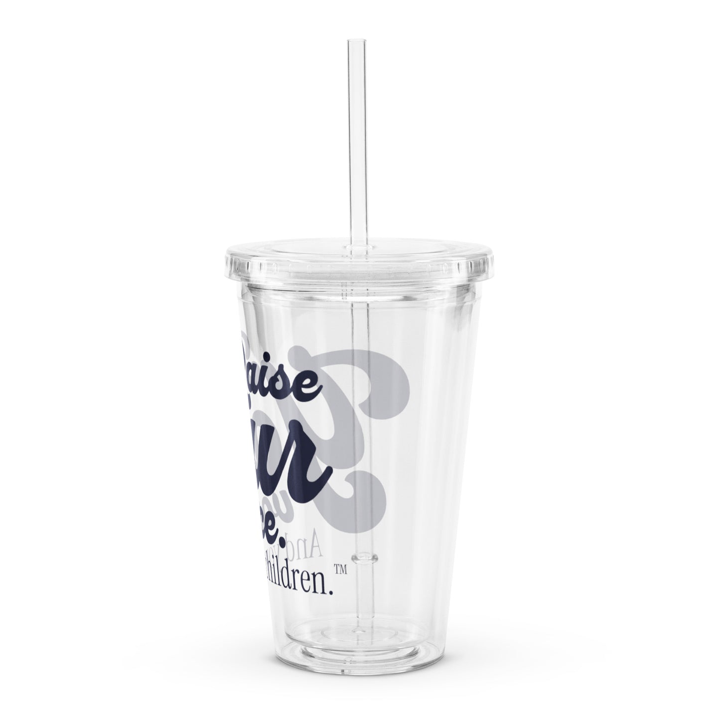 Clear plastic tumbler