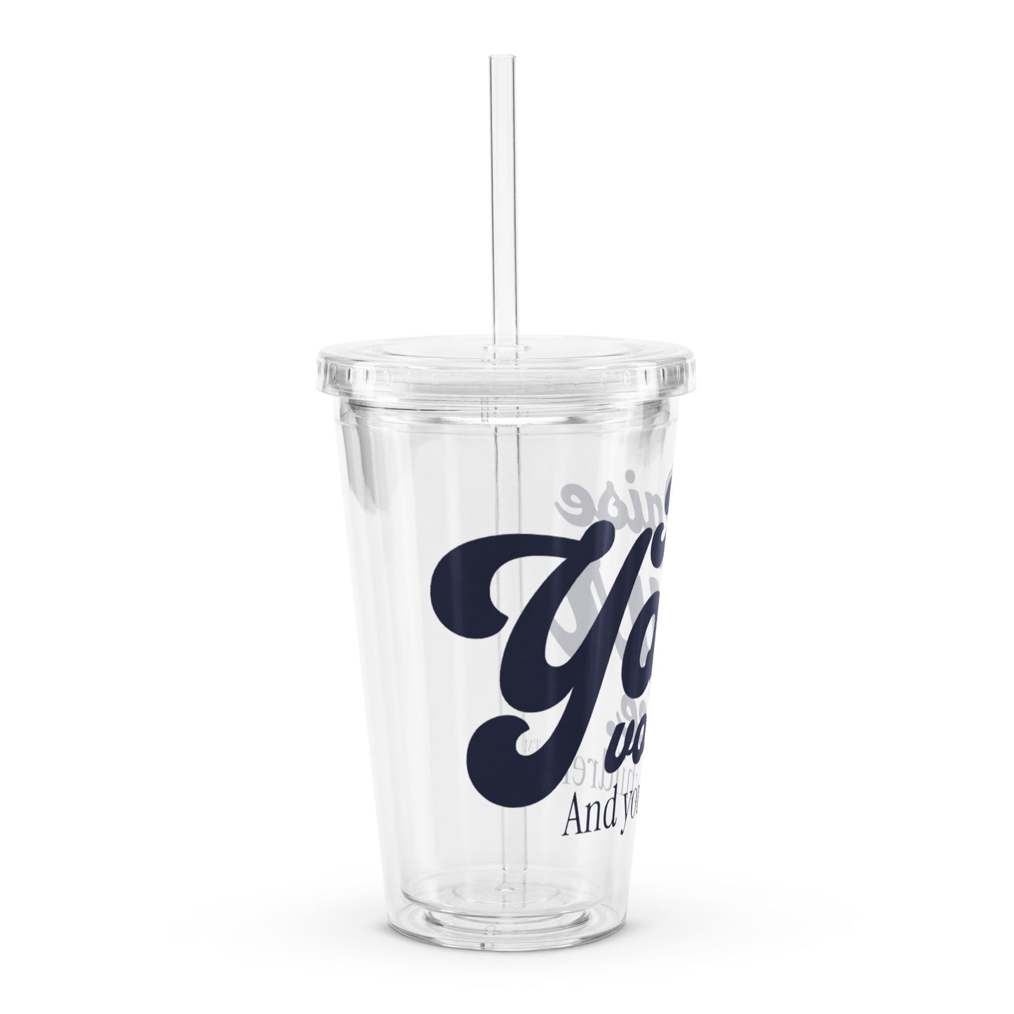 Clear plastic tumbler